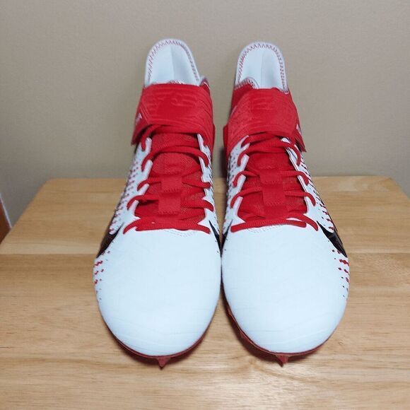 Nike Alpha Menace Pro 2 Mid Football Cleats White Red BV3945-105 Men's Size 14.5 - Picture 2 of 7